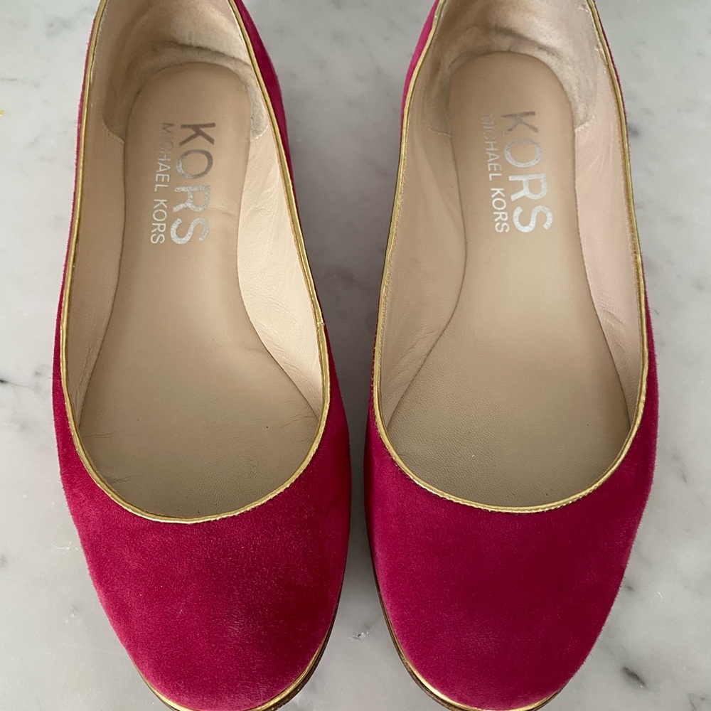 Michael Kors Fuchsia Suede Ballet Flats